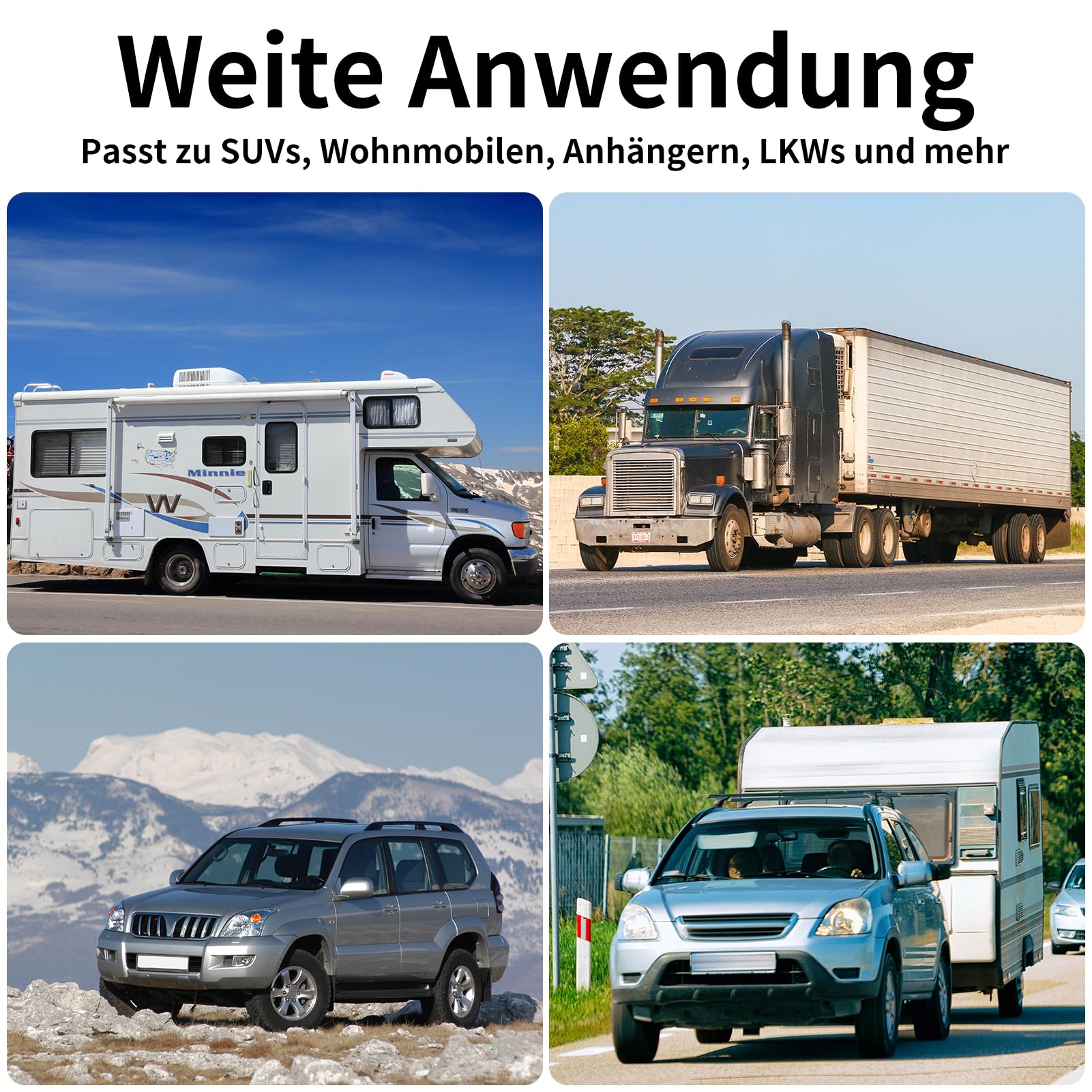 2 rétroviseurs pour caravane, voiture, camping-car, rétroviseurs grand angle, remplacement pour voiture, camion, fourgonnette, bus, champ de vision élargi, rétroviseurs latéraux amovibles pour
