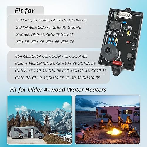 Miniatura 2 de 91367 91504 Kit de placa de circuito de control de calentadores de agua Atwood RV con sonda de chispa de electrodo de encendido para Atwood Dometic