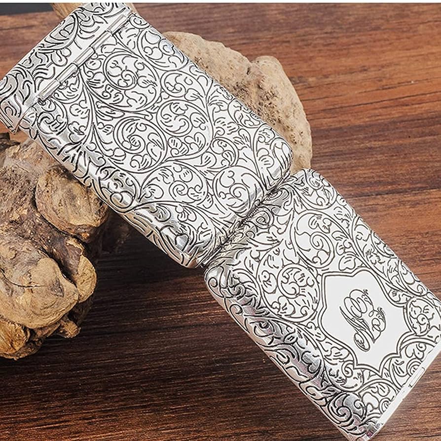 Amazon.co.jp: レトロメタルシガレットケース、3オープンアロイ