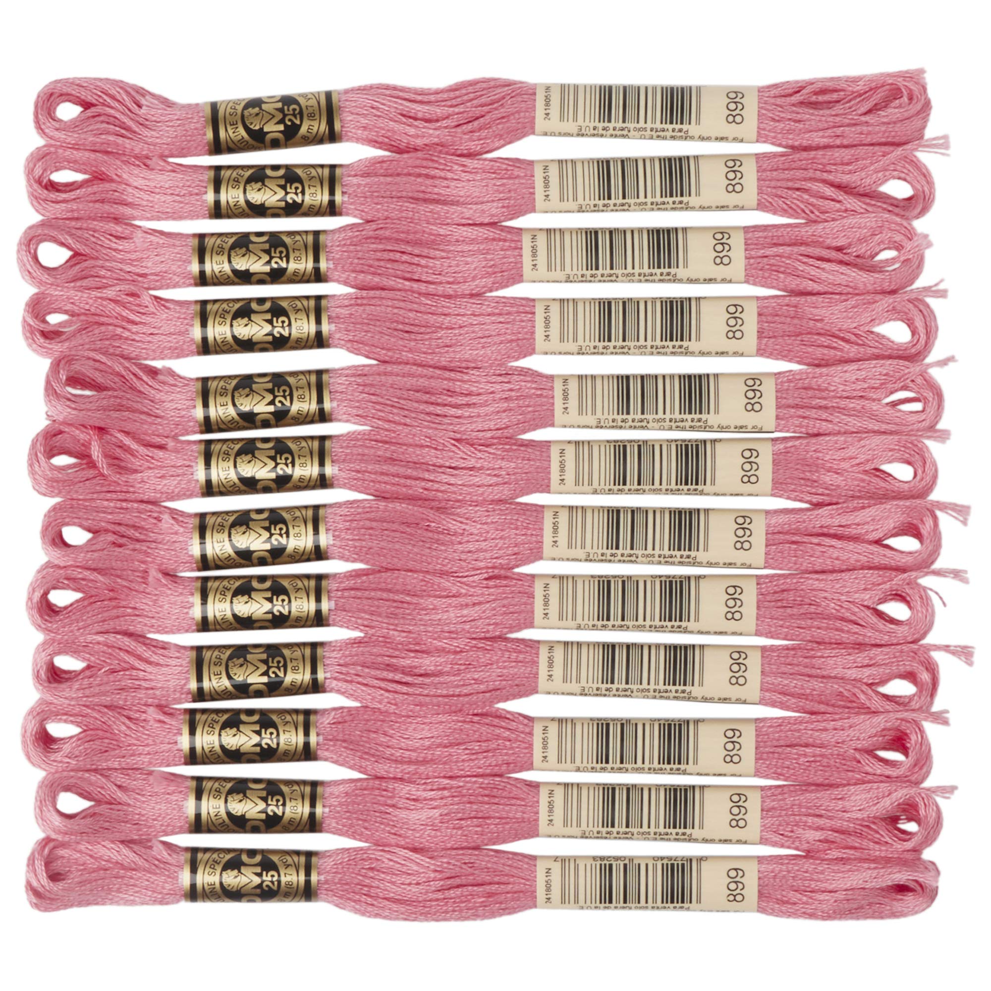 Dmc Pink 6-Strand Embroidery Cotton Floss, Medium Rose