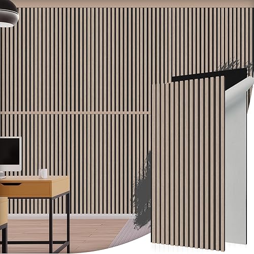 Woven Sound Paneles de pared con listones acústicos, de 47.2 x 23.6 x 0.8 pulgadas, alta densidad, amortiguación de sonido, bloqueo de ruido