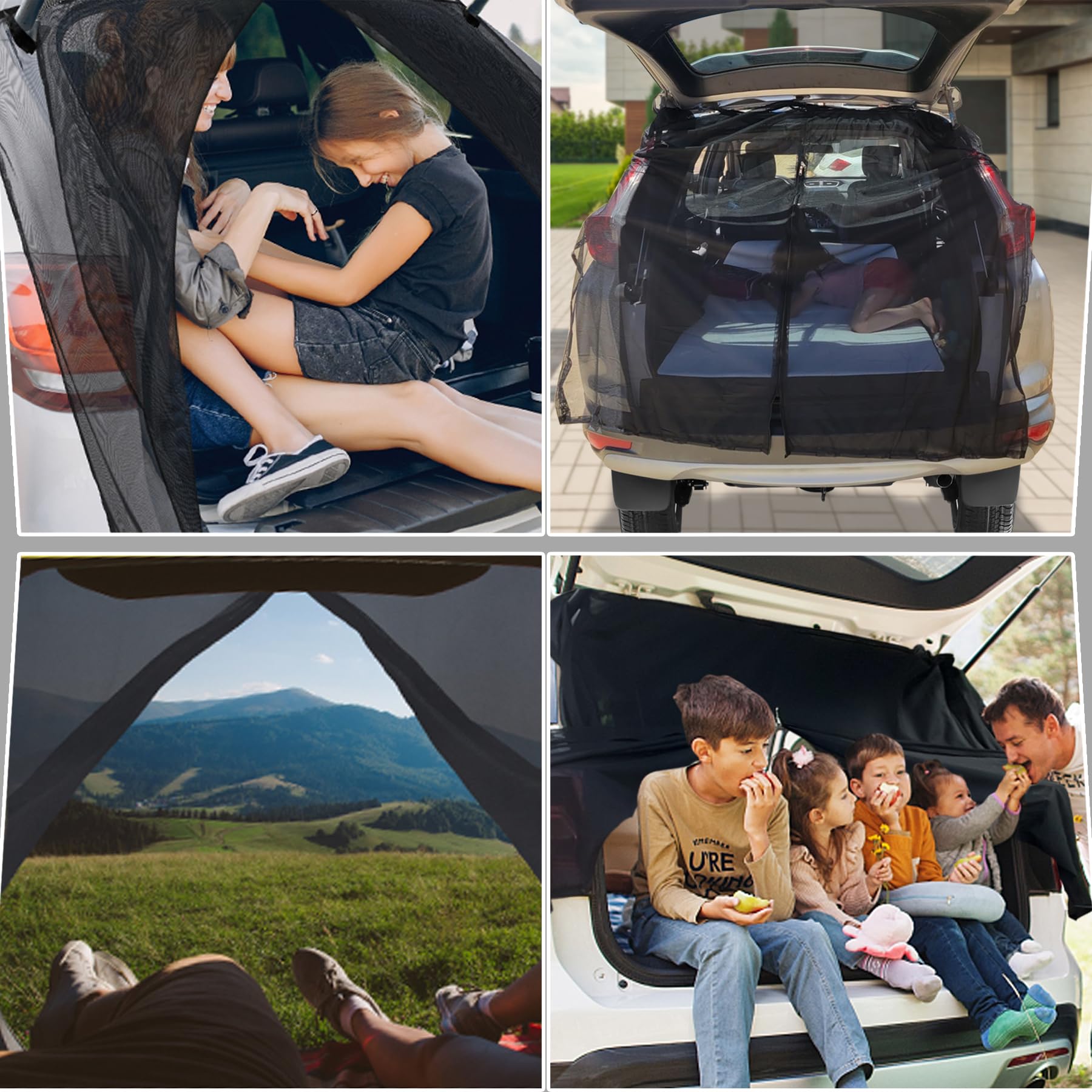 TZEKING Zanzariera Magnetica Rete Nera per Portellone Posteriore Auto Camper