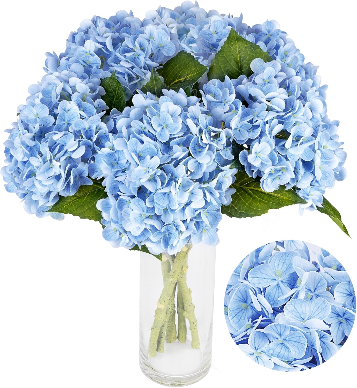 Hydrangea Bouquet, Artificial Hydrangeas, Latex-Based Realistic Hydrangeas, Realistic Hydrangeas, Ideal for Home Decor, Party Decorations, Wedding Bouquets, and Table Centerpieces