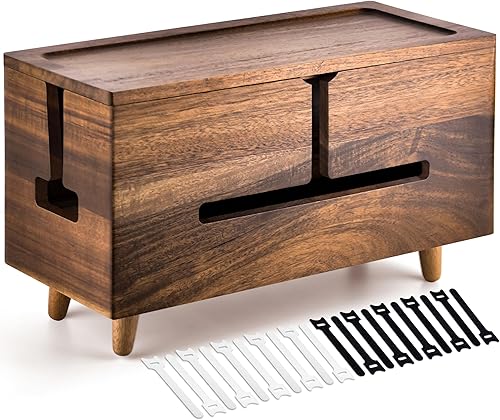 Caja grande de organización de cables, organizador para cables eléctricos y regletas de corriente, oculta los cables de escritorio y piso, solución