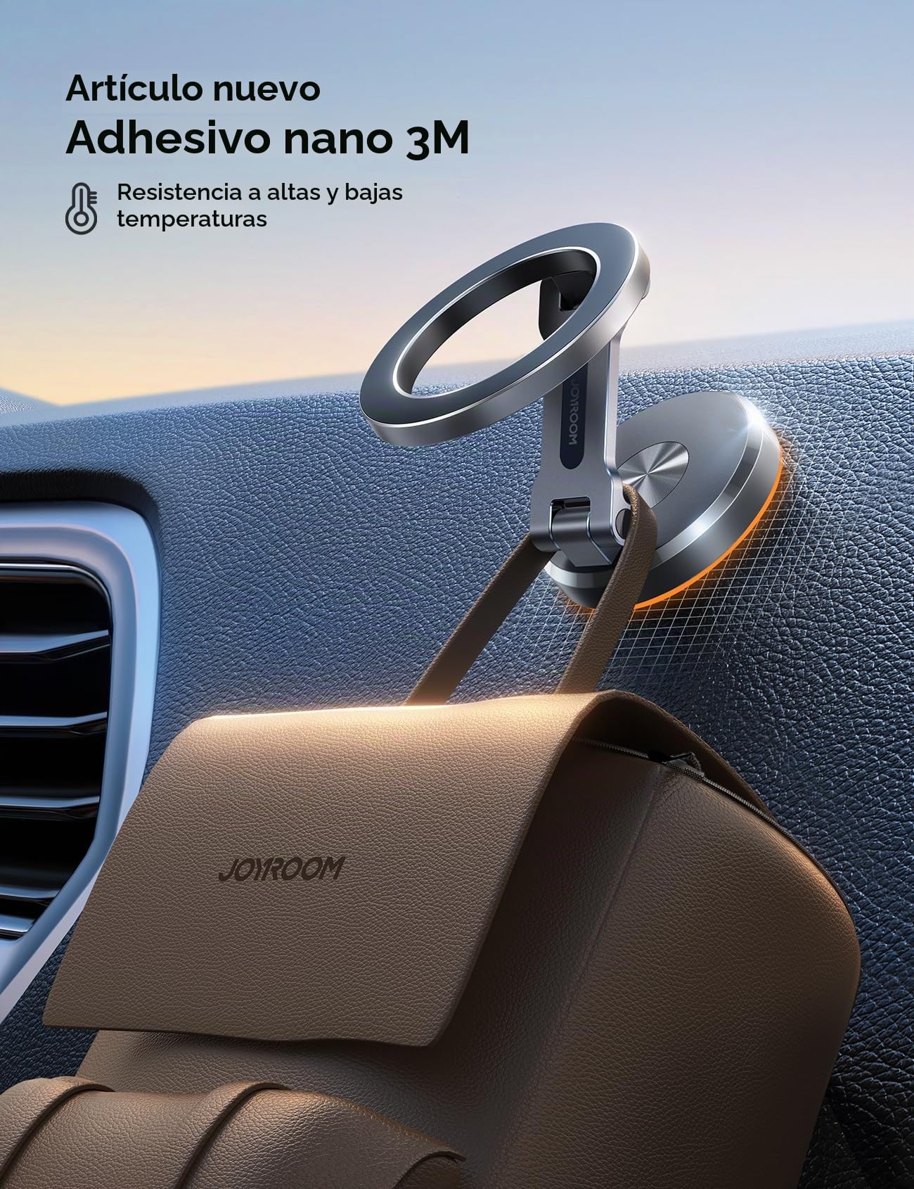 JOYROOM Soporte Móvil Coche Magsafe [Aleación Plegable & 360° Rotación] Soporte Magnetico Movil para Salpicadero, Soporte Magsafe Coche con imán 20XN55 para iPhone 15 14 13 12 & Fundas MagSafe