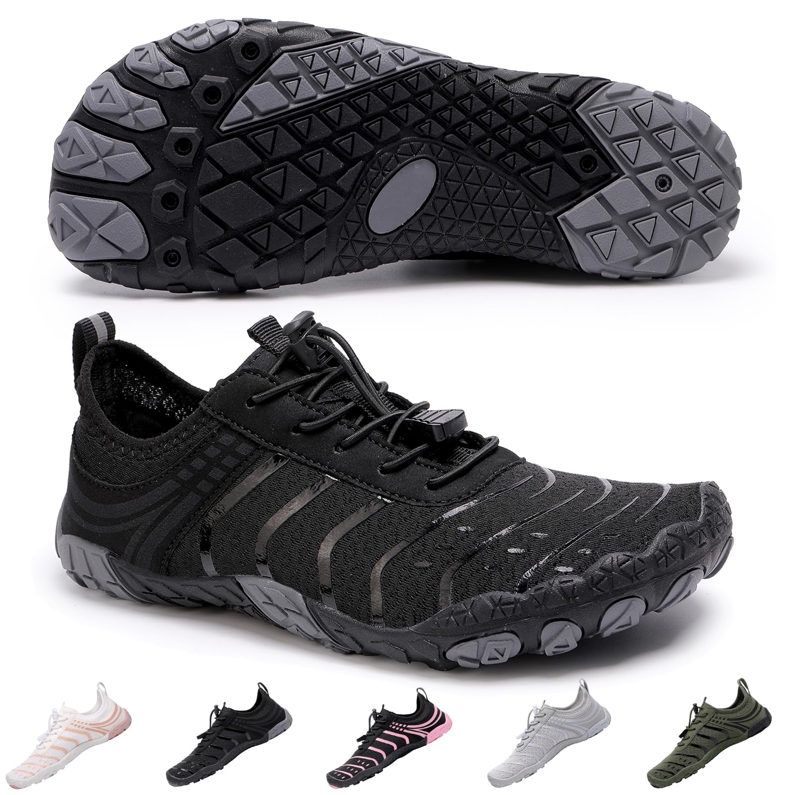 SIOSNETA Hike Barefoot Shoes for Women Men, Breathable Non-Slip Athletic Footwear, Wide Toe Water Shoes for Hiking, Non-Slip Neuropathy Shoes for Women Men, Grounded Comfort wear