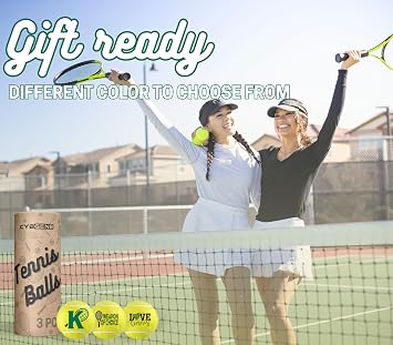 Tennis Gifts, Personalized Tennis Ball, Set of 3 Unique Tennis Balls with Gift Package, Perfect for Tennis Teammate, Partners - PNK PA