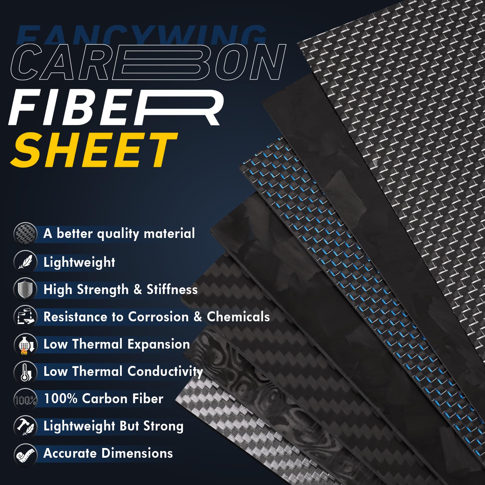 Genuine Carbon Fiber Sheet - Lightweight & Strong -6