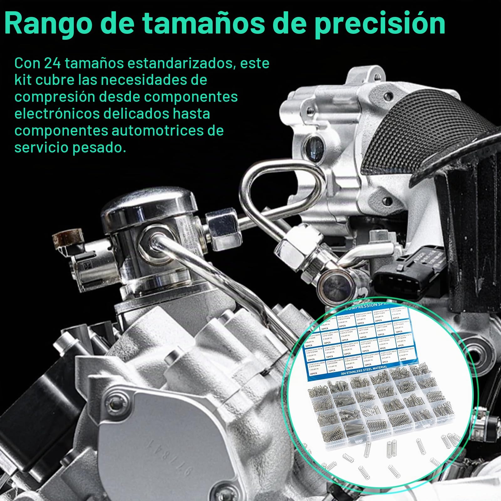 390 Piezas Muelles de Compresion Kit Surtido de Resortes de Compresion 24 Tamaños para DIY Bricolaje