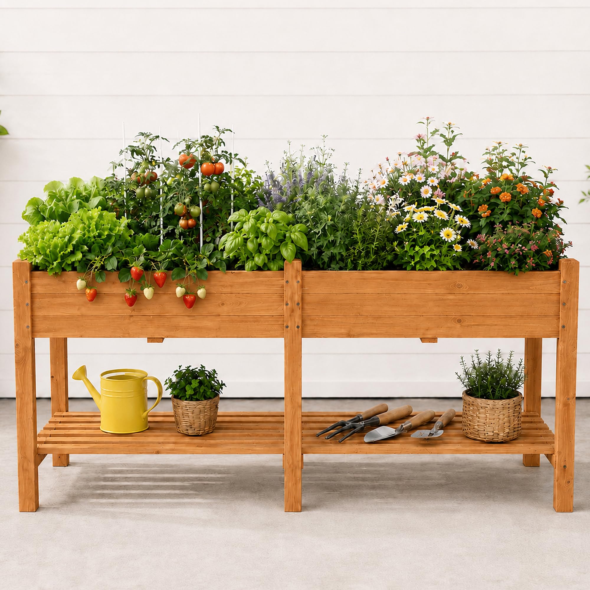 Fir Wood Raised Garden Bed - Tomato Planter -18