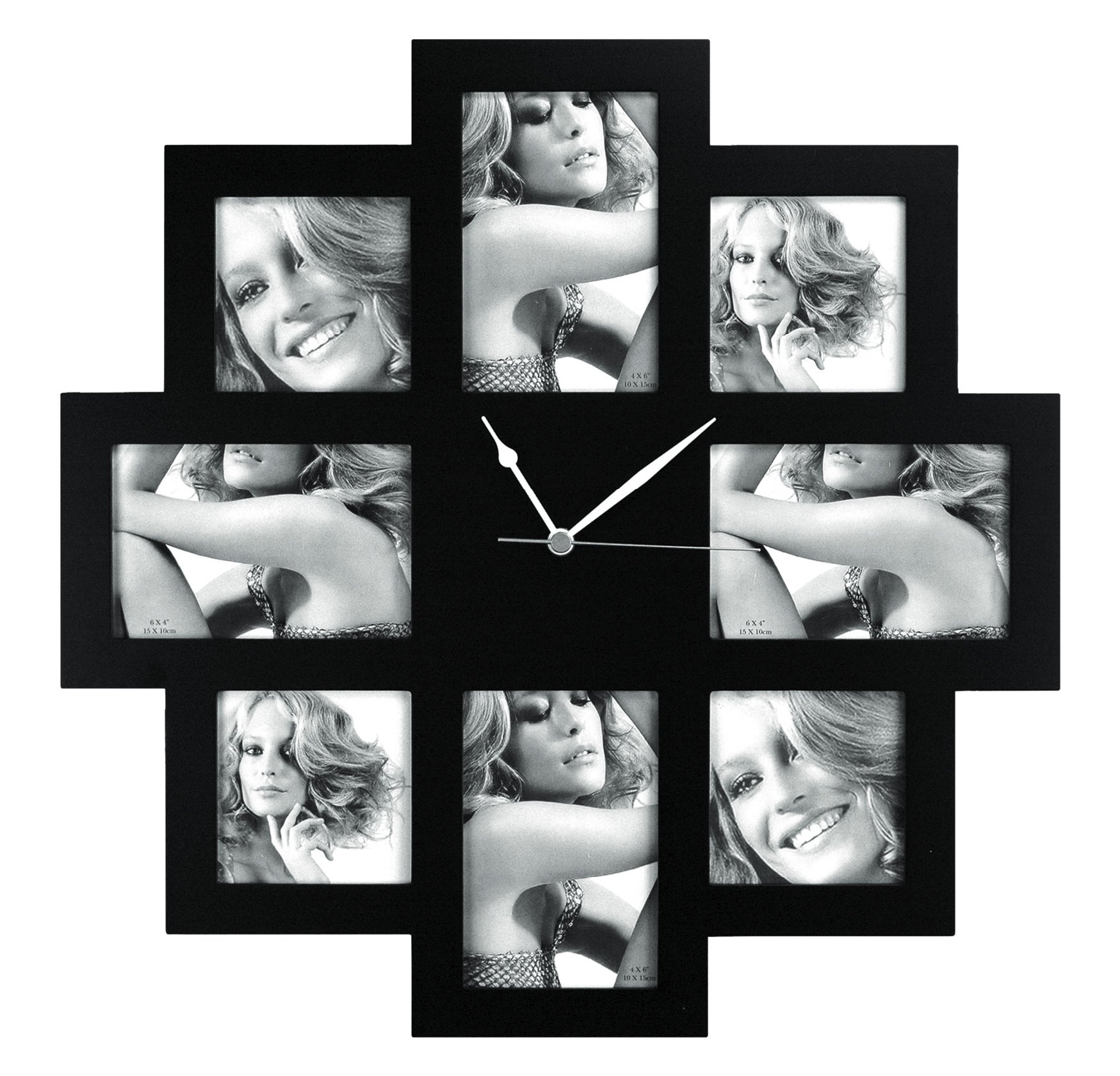 Zep Black Photo Time Taranto Multi-Aperture Photo Frame And Clock,