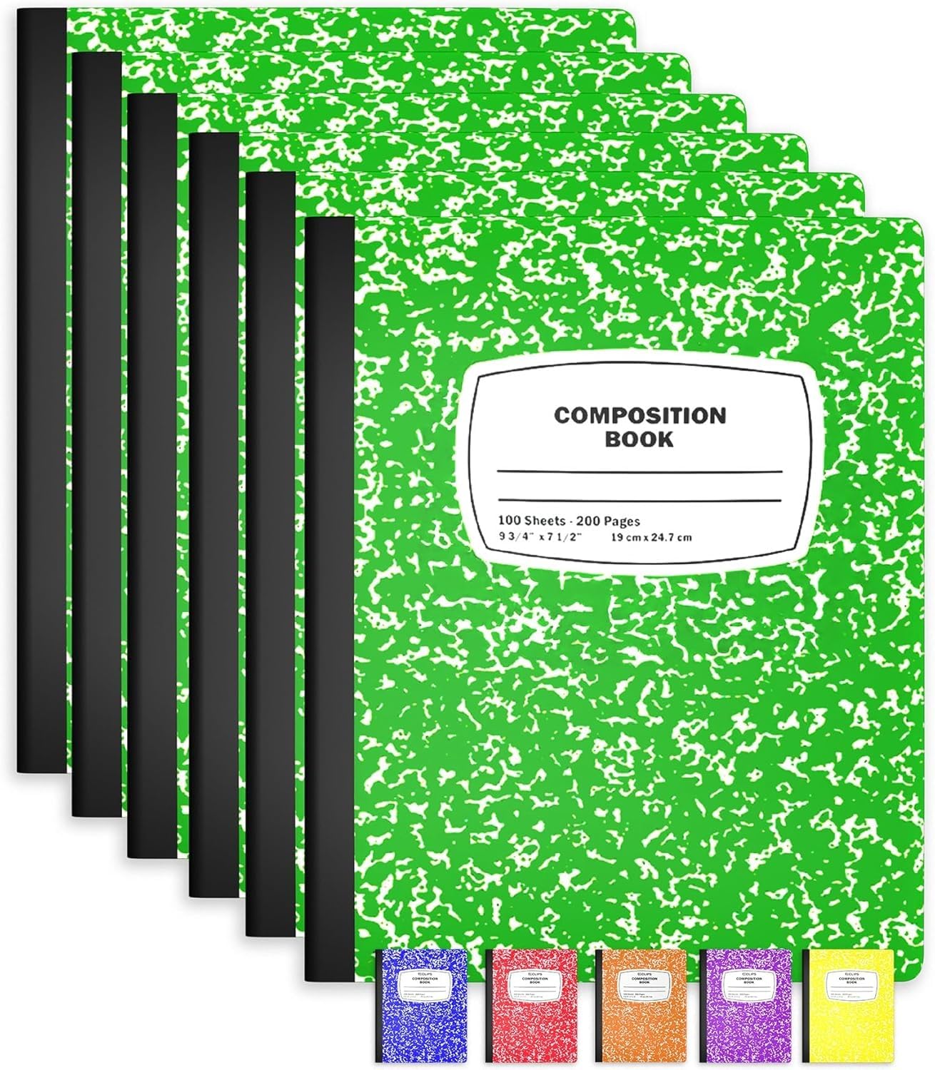 Idrese Composition Notebooks, Wide Ruled Composition Notebook, Marble Composition Notebook, 100 Sheets, 200 Pages 24.7 * 19CM(C)