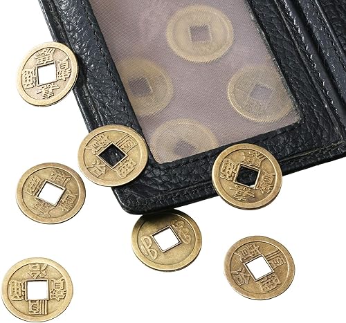 Miniatura 20 de Boao 100 monedas chinas de Año Nuevo chino Feng Shui monedas I-ching adorno para riqueza y buena suerte (0.8 pulgadas)