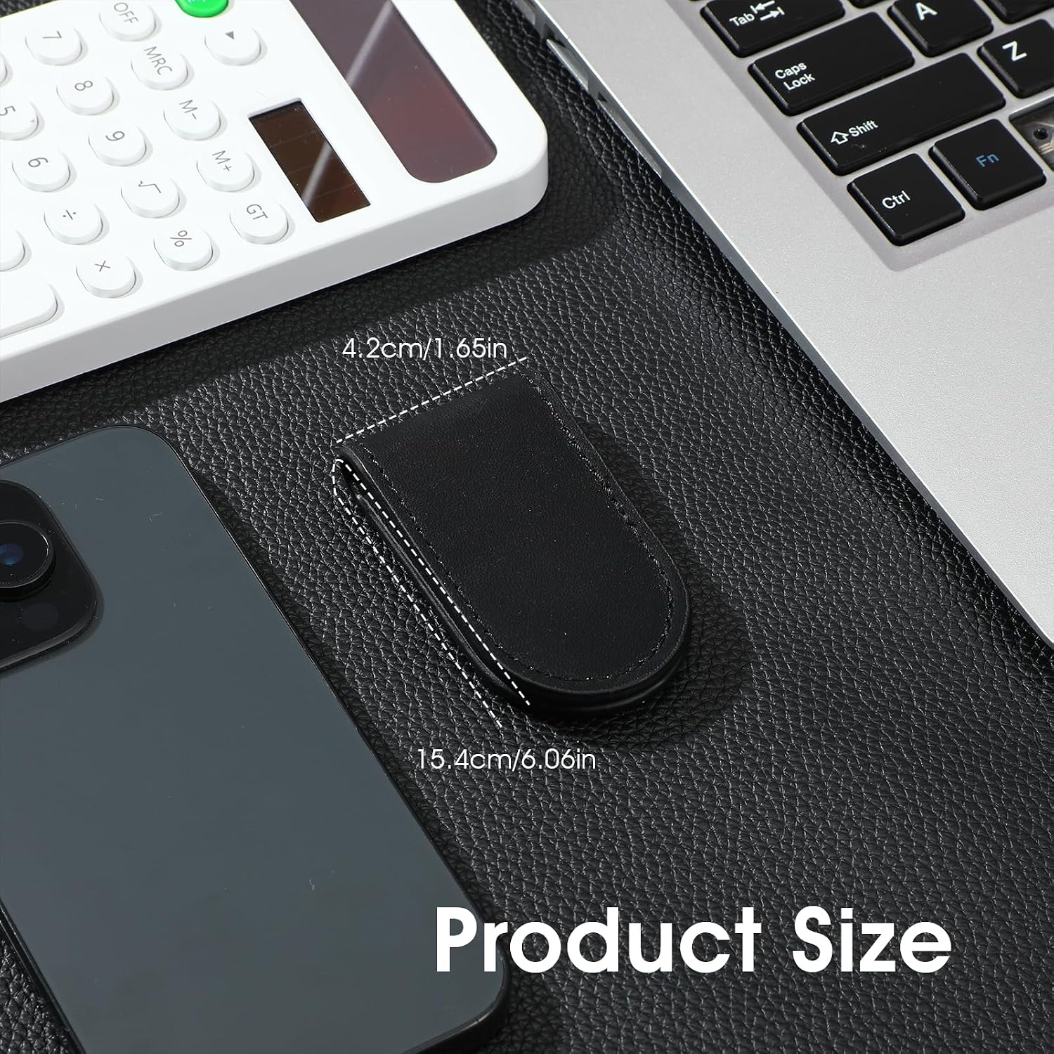 Slim Magnetic Money Clip Leather Business Card Holder Money Clip Wallet Pocket Cash Wallet for Men Black Christmas image 2