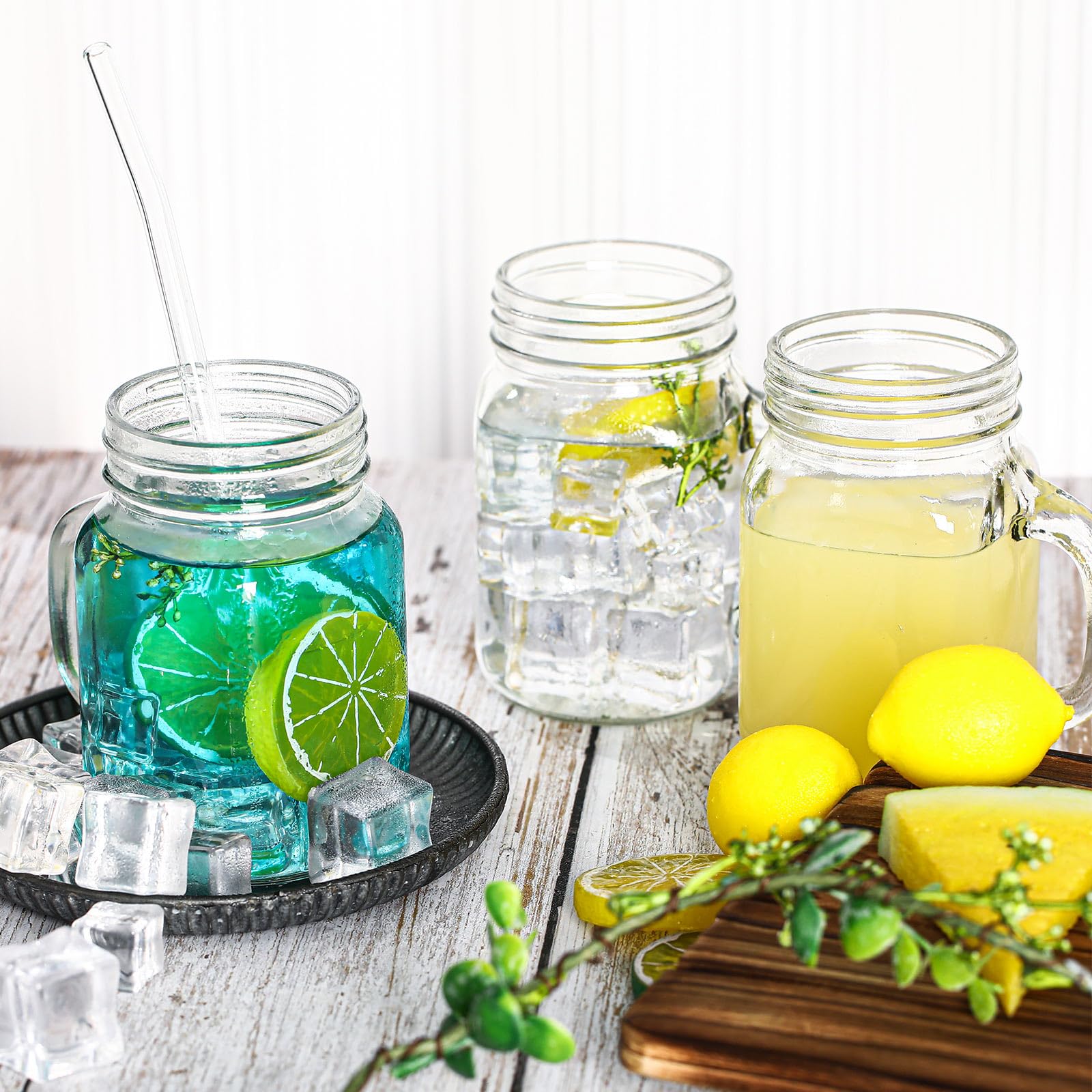 Tioncy 12 Pcs 8oz Mason Mugs Old Fashioned Glass Jars with Handles For Meal Canning Jars Jelly Jam Honey Pickles Drinking Glass and Crafts DIY Favor Decoration