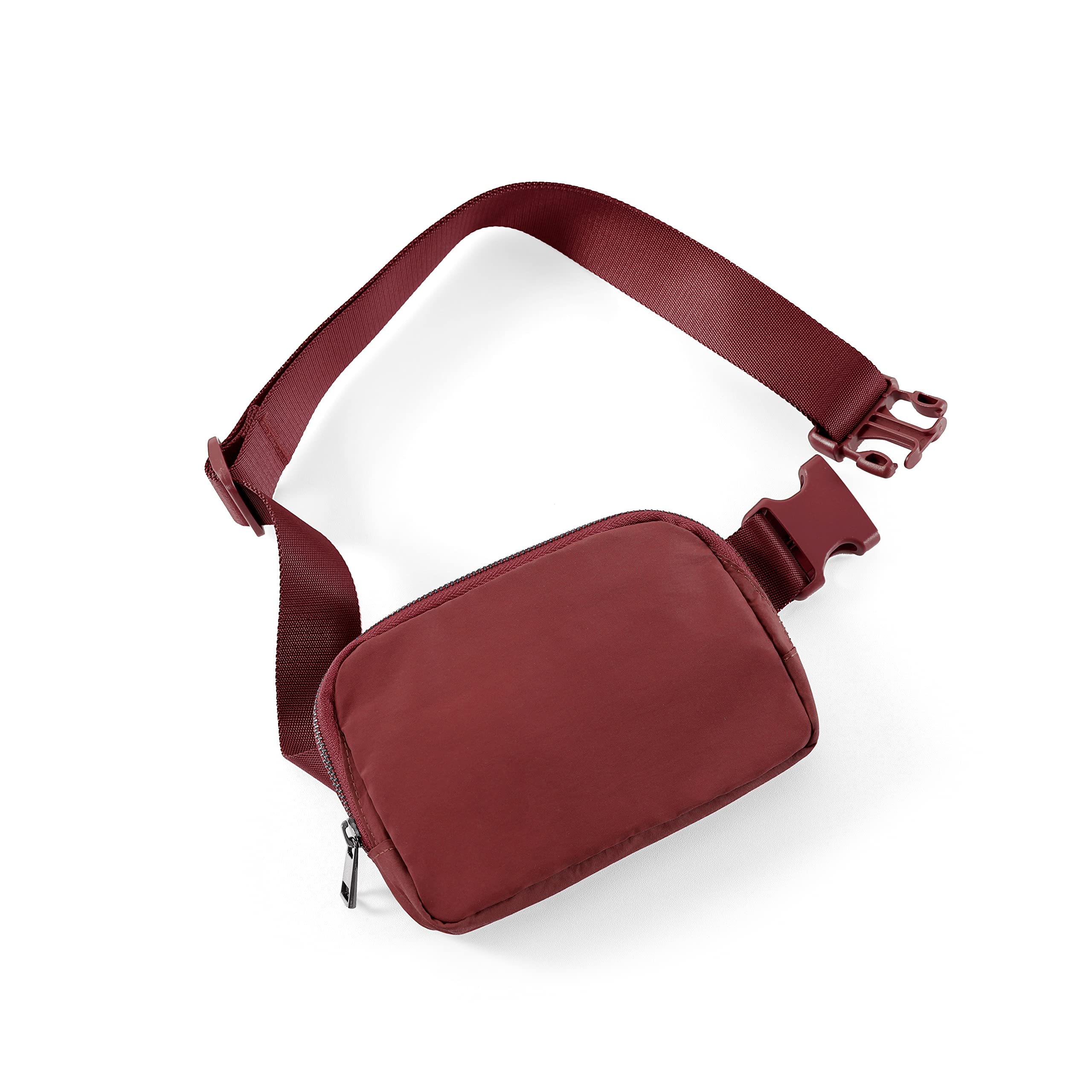 ODODOS Unisex Mini Belt Bag with Adjustable Strap Small Fanny Pack for Workout Running Traveling Hiking, Wine