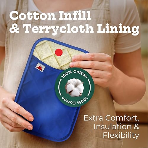 Vista 13 de Big Red House - Juego de 2 soportes de silicona para ollas - 10x3 - Protectores de cocina resistentes al calor para sartenes calientes y hornear