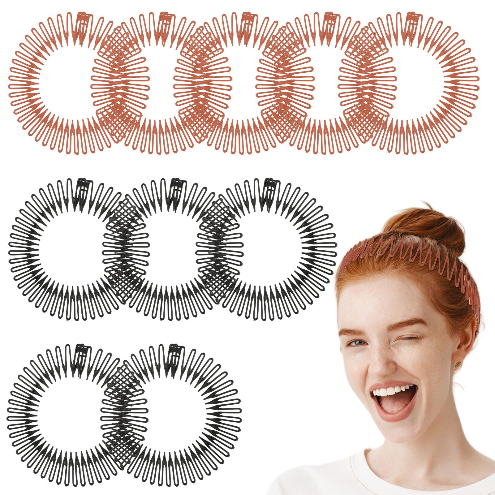 WLLHYF Cerchietto per capelli con glitter, in plastica, antiscivolo, con denti, con coriandoli colorati, arcobaleno, accessori per capelli da bambina (3, colore arcobaleno