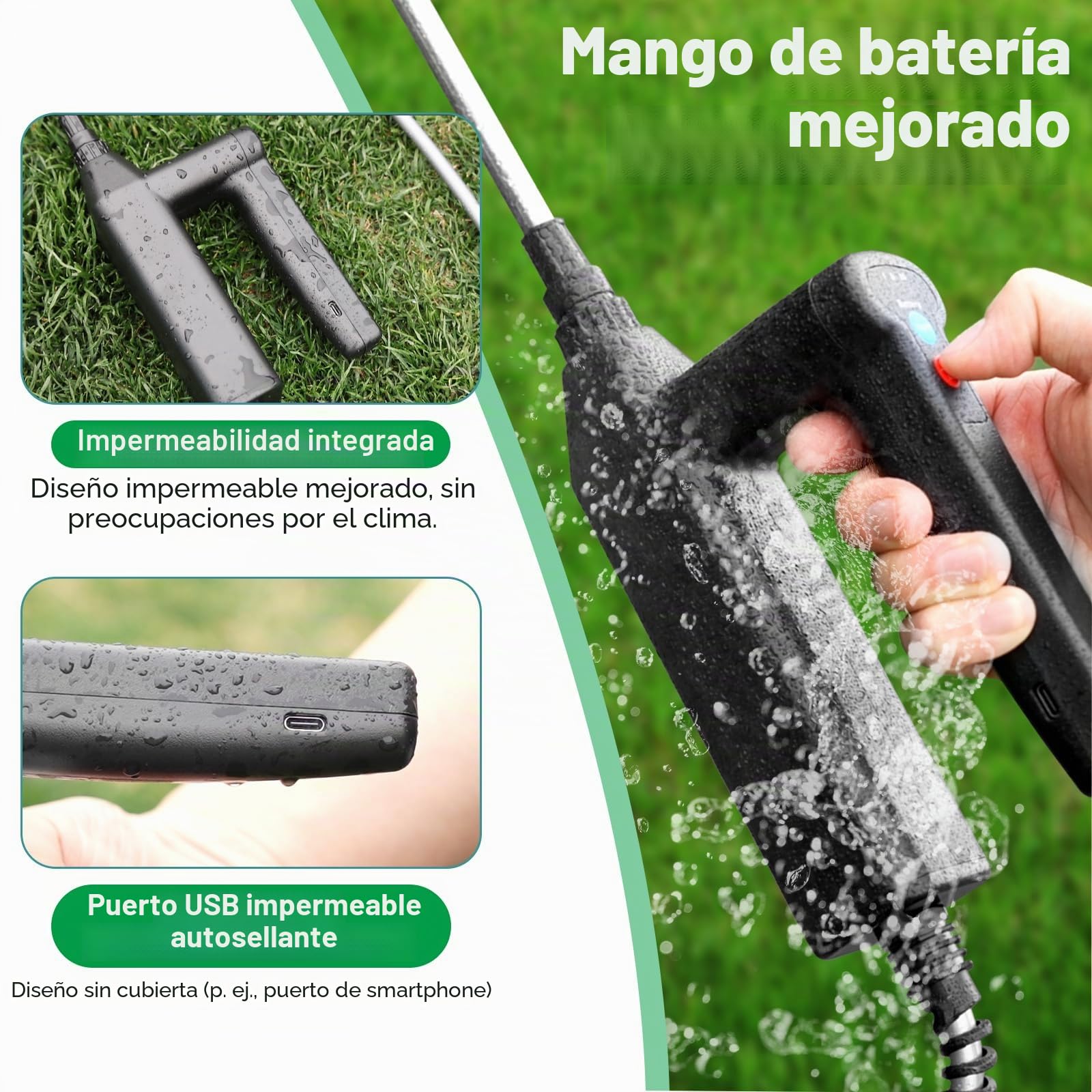 SYLSTAR Pulverizador 5 litros, 3 Velocidades Pulverizador Electrico con 3 Boquillas, 7.4V Sulfatadora Electrica a Bateria Recargable, Fumigadora Pulverizador Portátil para Jardín Huerto Riego (Verde)