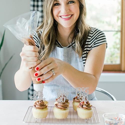 Miniatura 145 de Rsstarxi Paquete de 30 adornos para cupcakes de 15 cumpleaños con purpurina Mis Membrillo 15 desde 2010 Feliz 15º Cupcake Toppers Quince Cheers to