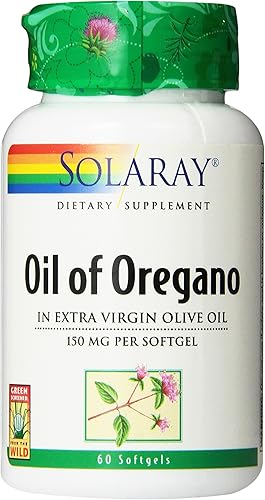 SOLARAY Aceite de orégano 150 mg  Base de aceite de oliva extra virgen  Aéreo entero  Apoyo saludable de la flora inmune e e intestinal  Vegano y disponible en Yaxa Colombia