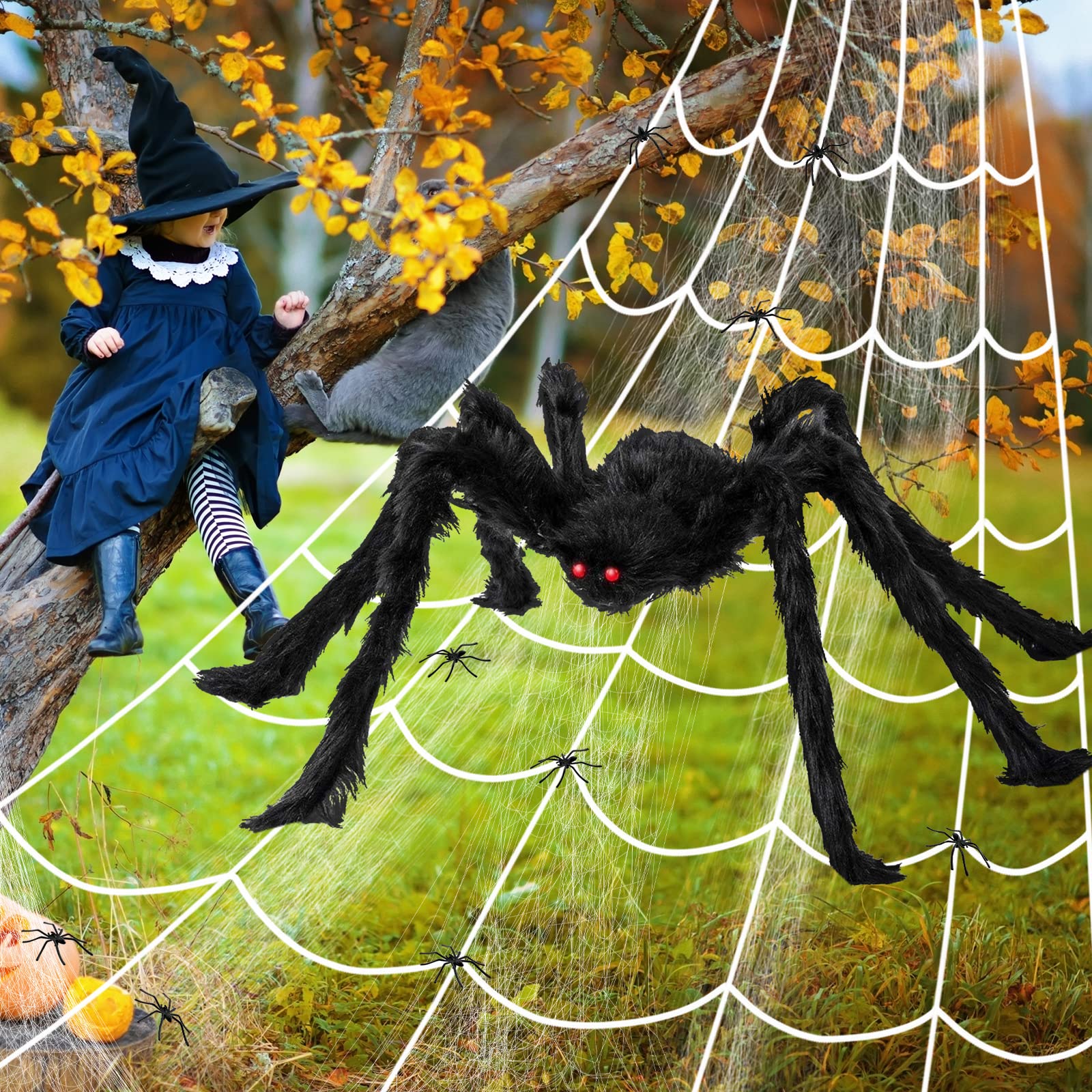 Ragni Halloween Decorazione Di Halloween Con Ragno Gigante In Peluche Nero Allestimento Halloween