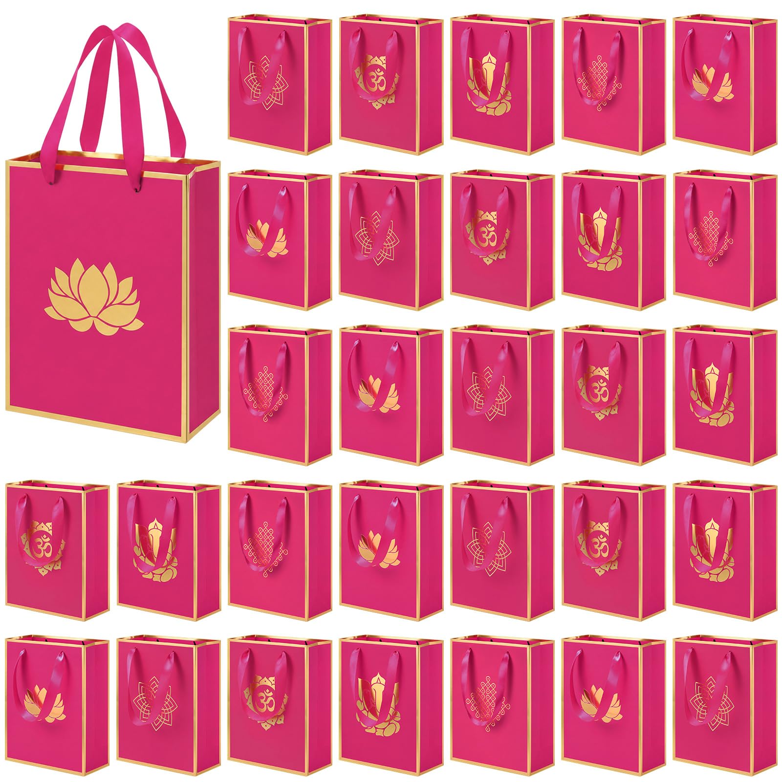 Sabary 30 Pcs Diwali Pooja Indian Return Gift Paper Bag, Fuchsia — image 1