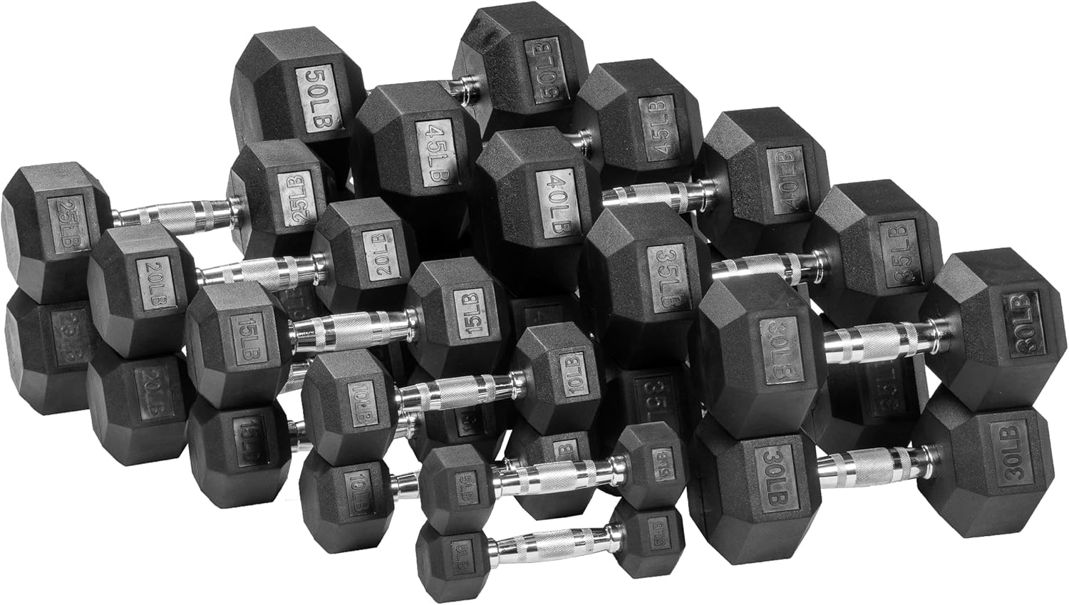 OLIXIS Rubber Hex Exercise & Fitness Dumbbell, Weights Set with Anti-Roll Design, Strength Training Equipment, Space-Saving Dumbbells Set for Home Gym