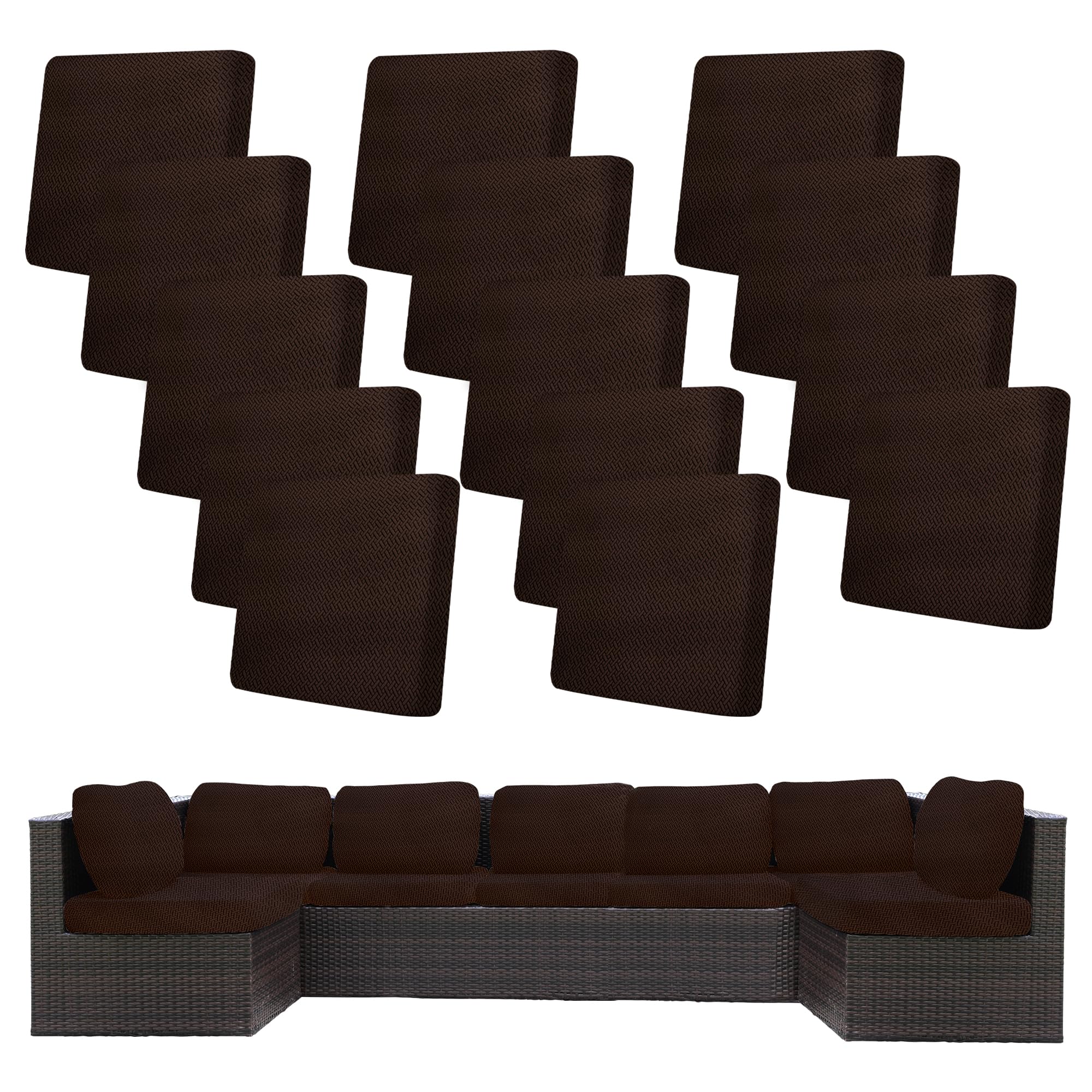14 Pcs Outdoor Cushion Covers, Patio Sofa Cushion Covers Replacement