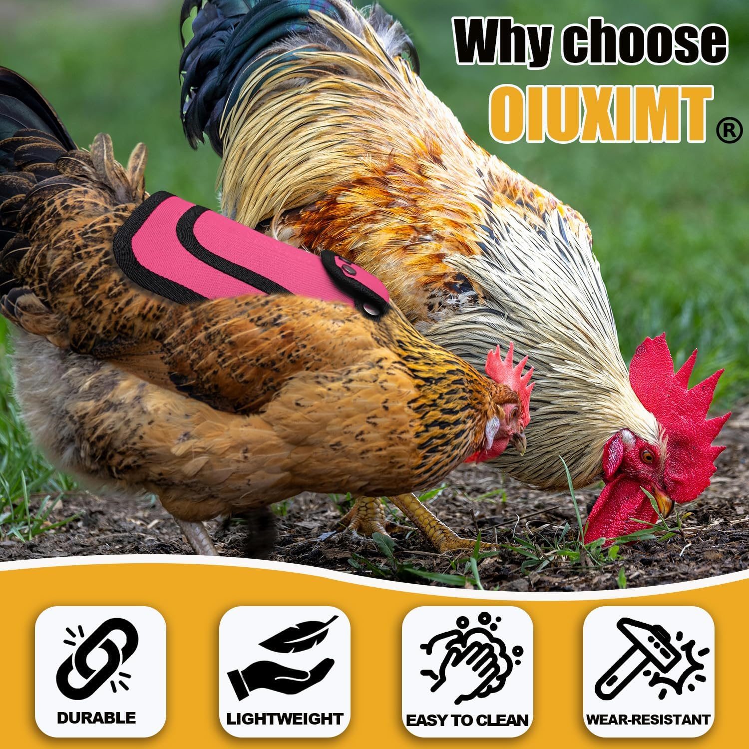 6 PCS Chicken Saddle for Hens, Chicken Aprons for Hens with Adjustable Strap, Hen Back Protector Saddles for Chickens Mating