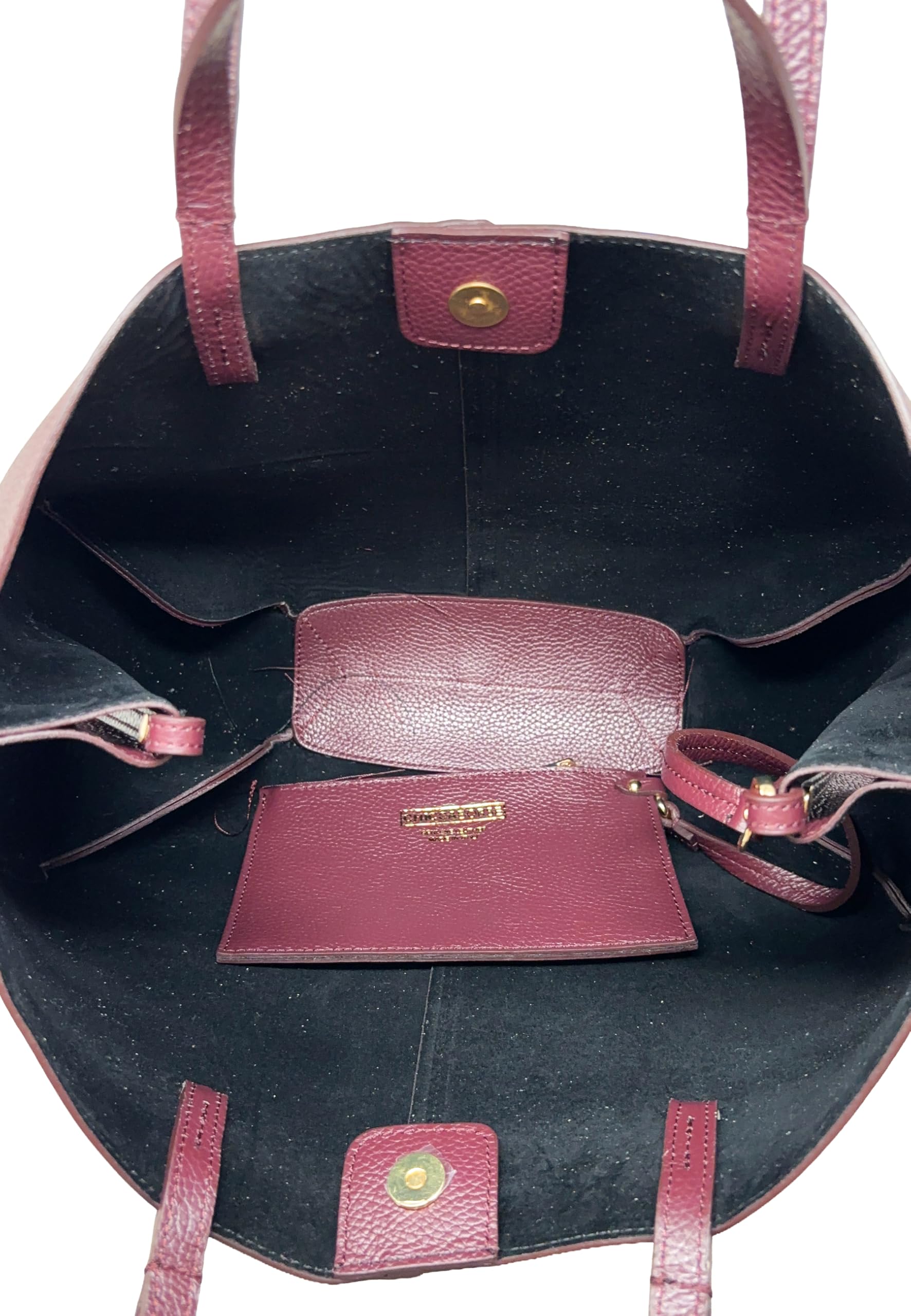 Borsa a Mano Shopper da Donna a Spalla in Pelle Dollaro doppio Manico