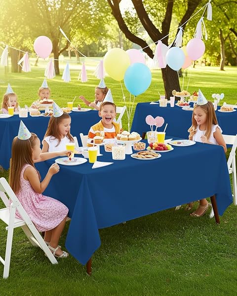 Utopia Kitchen Rectangle Table Cloth 2 Pack [60x102 Inches, Royal Blue] Tablecloth Machine Washable Fabric Polyester Table Cover for Dining, Buffet Parties, Picnic, Events, Weddings and Restaurants - 5