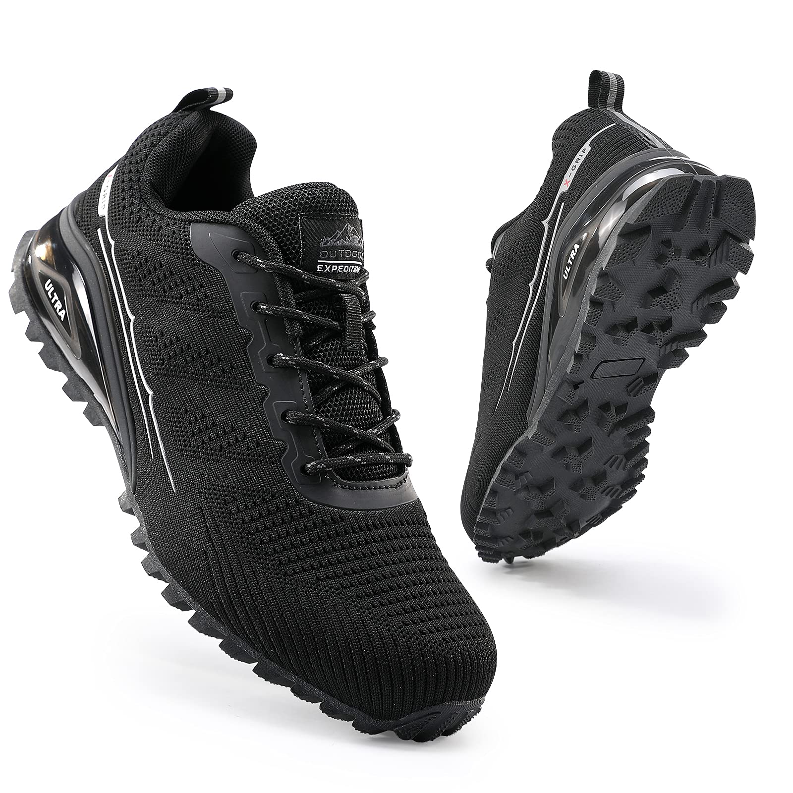COOJOY Mens Trail Running Shoes Breathable Hiking Trekking Trainers Arch Support Walking Shoes