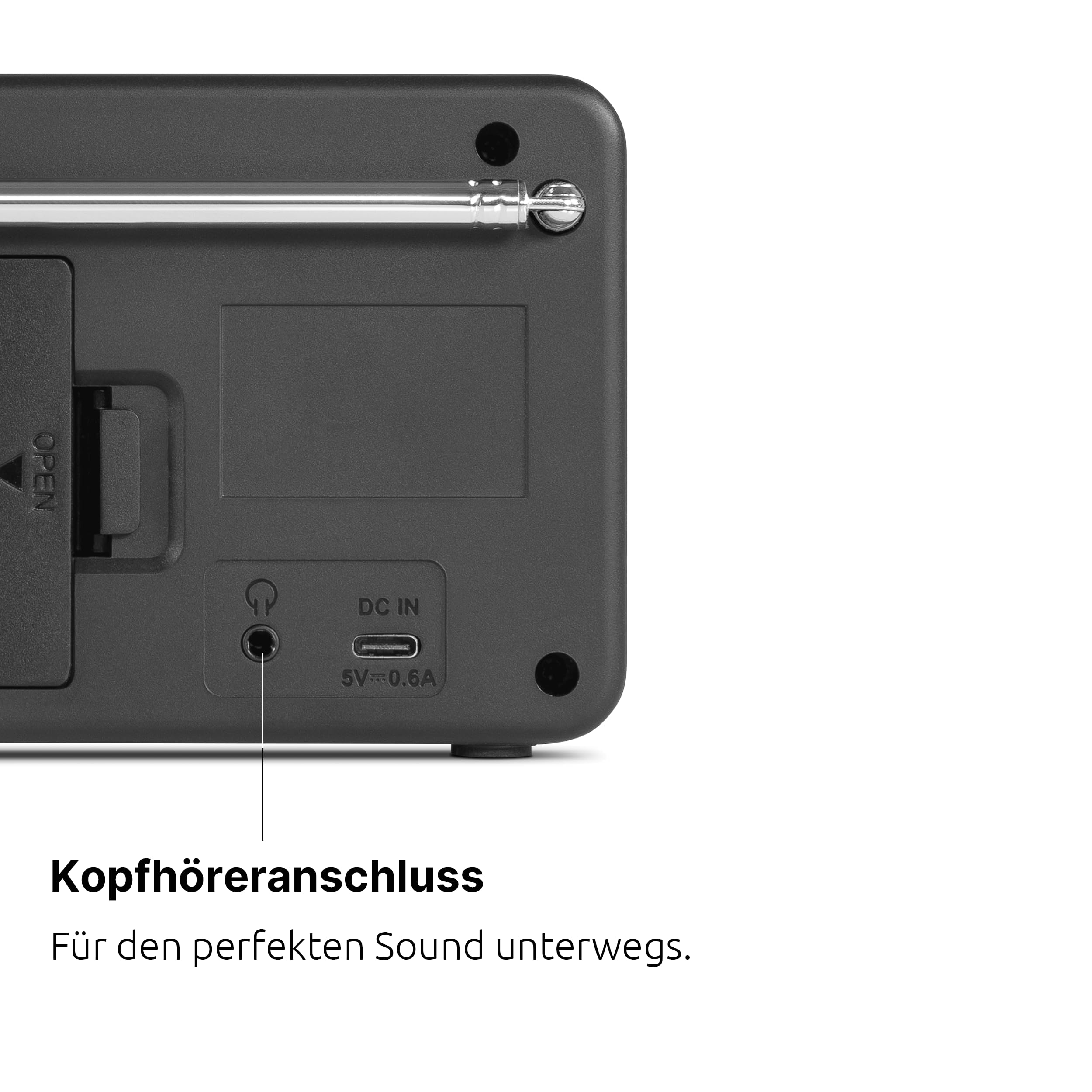 TechniSat Viola 200 - tragbares DAB+/UKW-Radio (mit LCD-Display, Teleskopantenne, Favoritenspeicher, Kopfhöreranschluss, Netz- & Batteriebetrieb, Mono-Lautsprecher, RDS, PLL) weiß/schwarz
