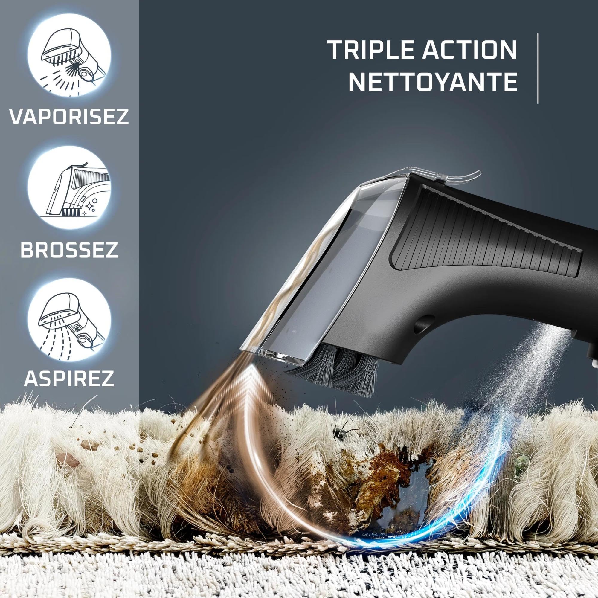 Rowenta Clean It Hot & Cold, Shampouineuse, Nettoyeur détacheur, Eau chaude & eau froide, 1 150 W, IN7011F0