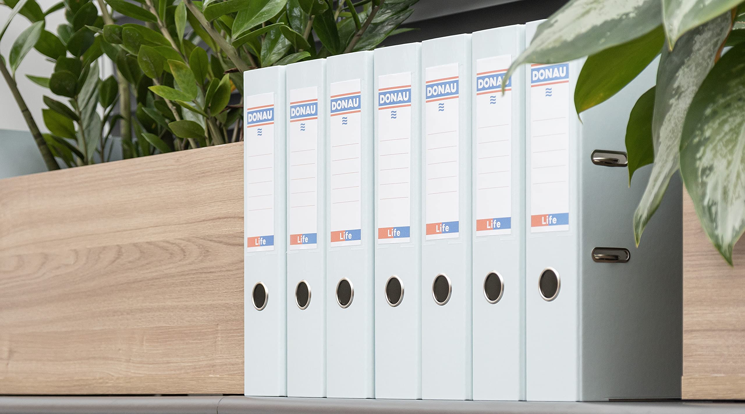 DONAU PREMIUM 25er Pack Ordner / A4/75mm - 7,5 cm/Rosa Pastell Kunststoffbezug PP/Papier/Schlitzordner Büroordner Aktenordner Metall Kantenschutz/Mit glänzender Oberfläche