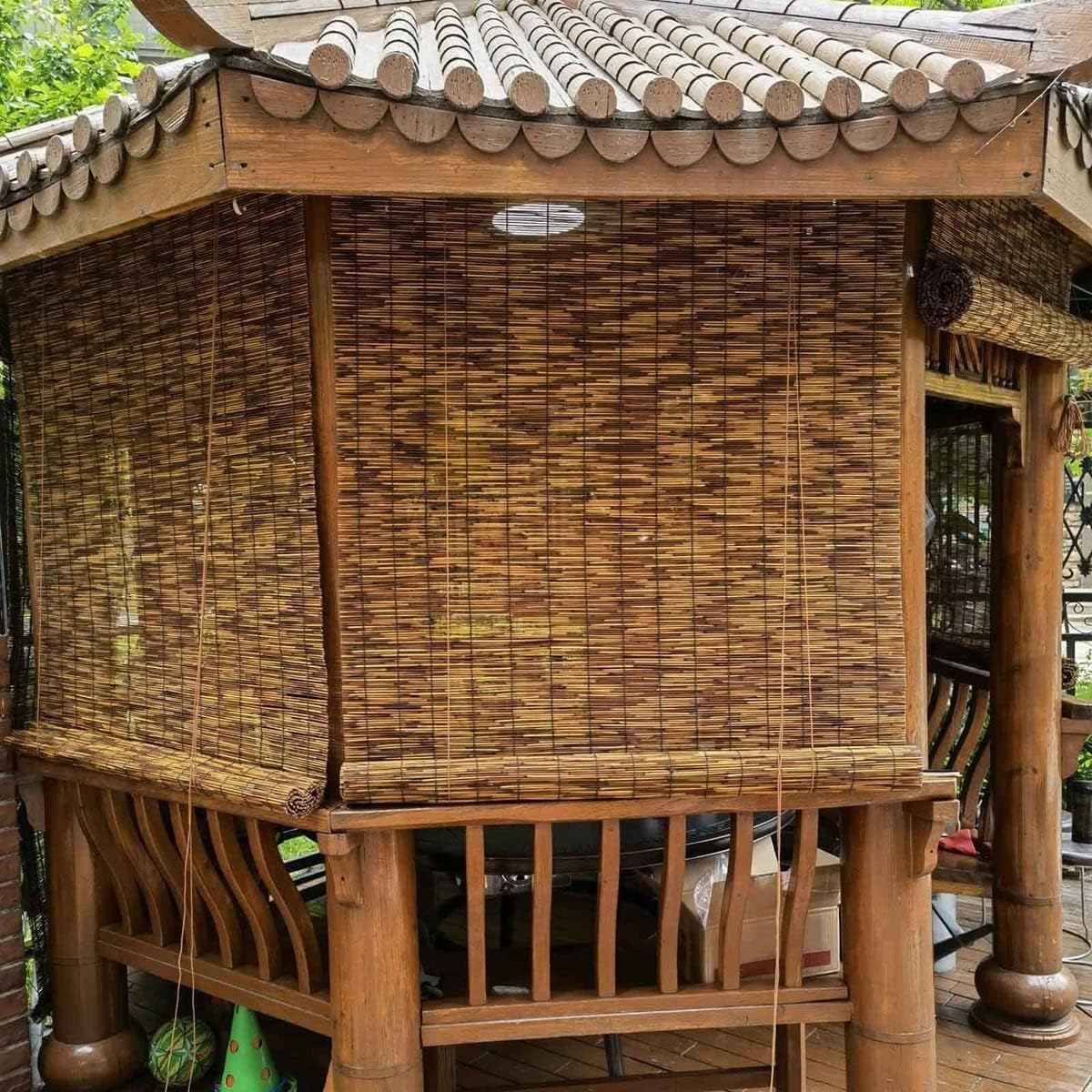 Moderne Bamboo Jaloezieën Zwarte Bamboe Rolgordijnen Eco-Vriendelijk Bamboe Rolgordijn Vouwgordijn,60% Lichtfilterend Ademend Raamgordijn voor Kantoor,Woonkamer,Slaapkamer (W80xH130cm