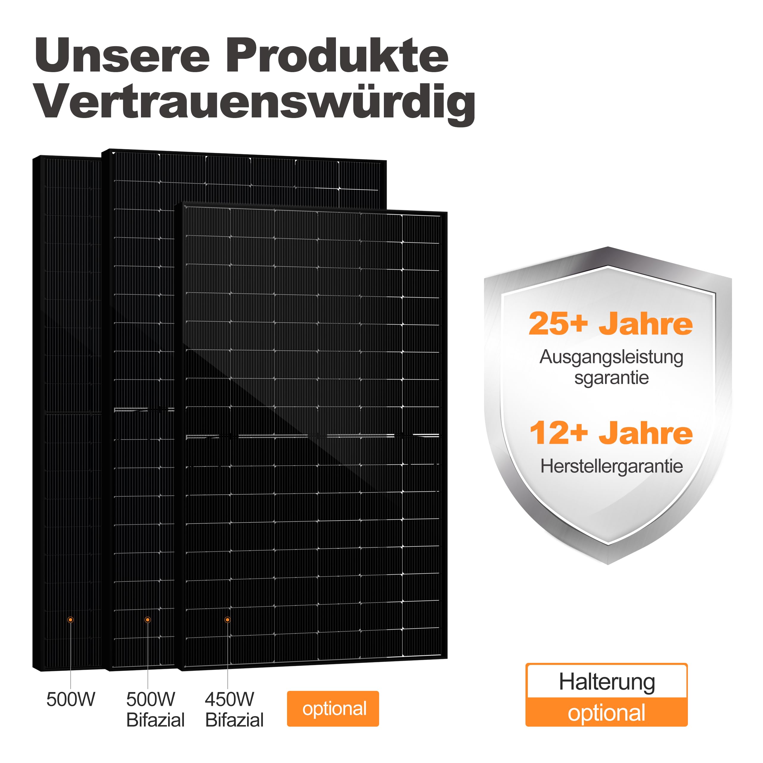 SAKETE Solarmodul 1000W – N-Typ Full Black Solarpanel mit Halbzellen-Technologie, geeignet für Balkonkraftwerk, 500W PV Panel 2er