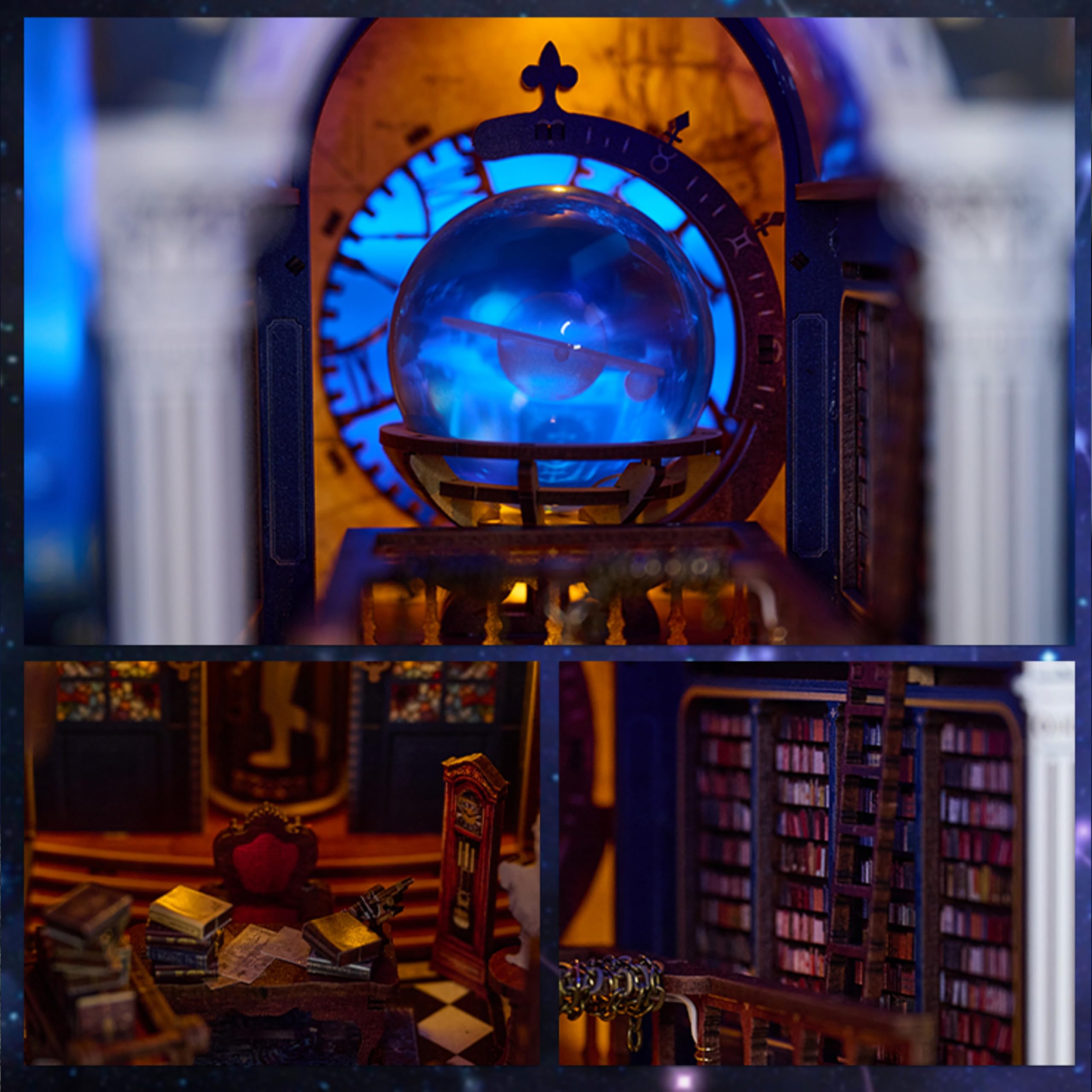 Crafts&Co® Book Nook Miniatur Bastelset | DIY Papiermodell | Detailliertes Bastelprojekt für Anfänger | Bastelspaß für Jung und Alt | Galaxy