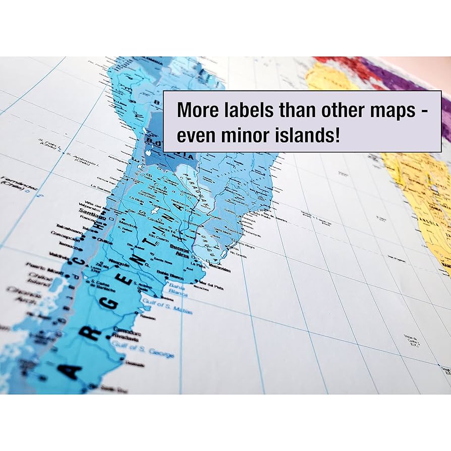 World Map Poster Updated Peters - 818wb JvTNL. UF894,1000 QL80