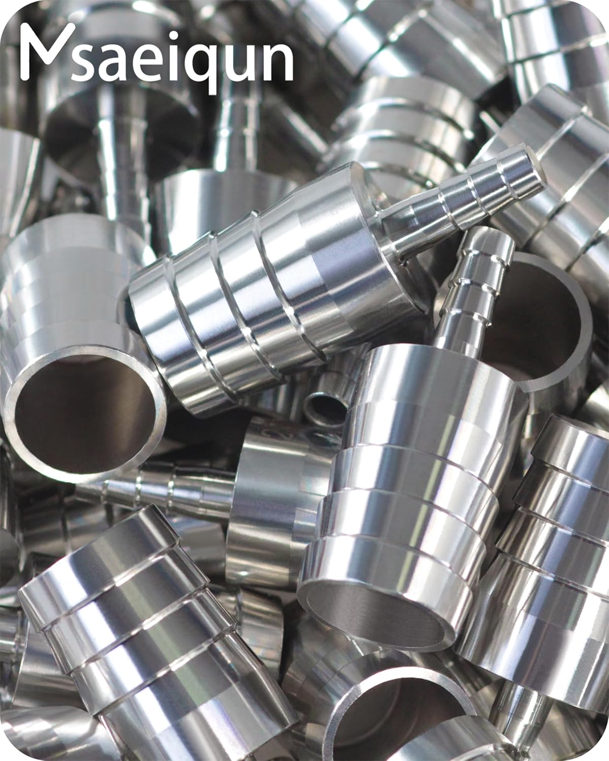 Stainless Steel Hose Barb Reducer 1" (25mm) to 1/2" (13mm) Reducing Barb Splicer Mender with Stainless Steel Pipe Clamps air Hose Repair kit for Pipe Line/Fuel/Air (Pack of 3)