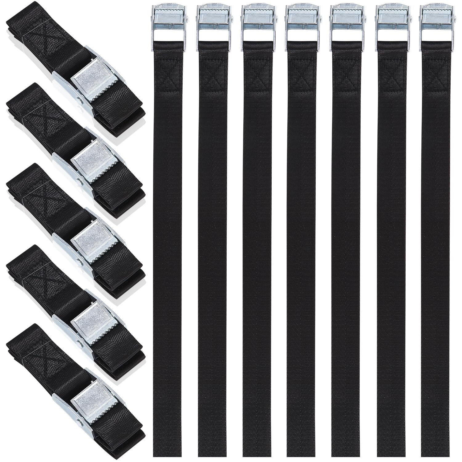 LEAZZLE 12 Piezas 25mm x 50cm Cinchas de Amarre Carraca Ajustables 250 KG