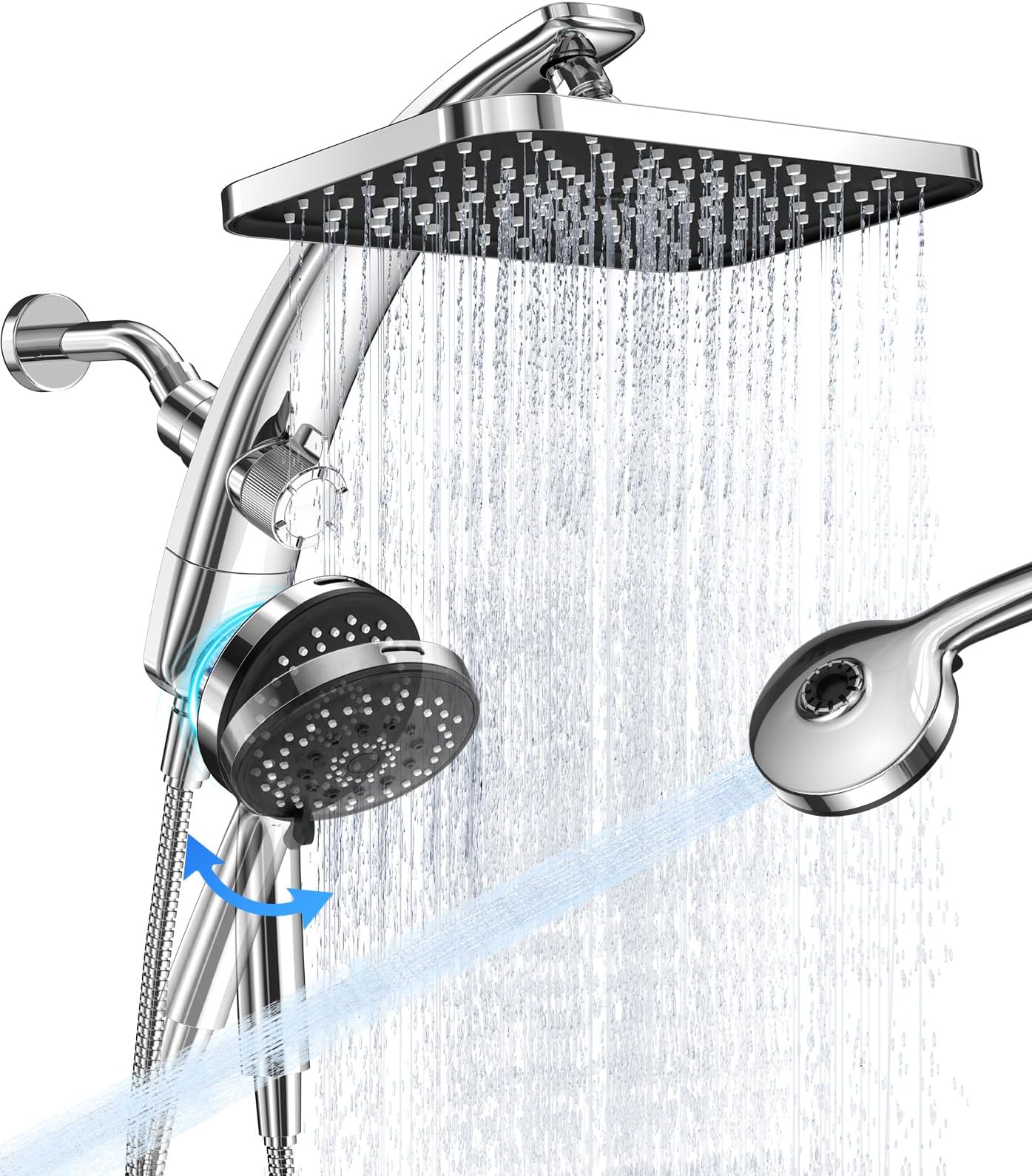 Veken 12" Rain Shower Head with Handheld,High Pressure Power Wash,Magnetic