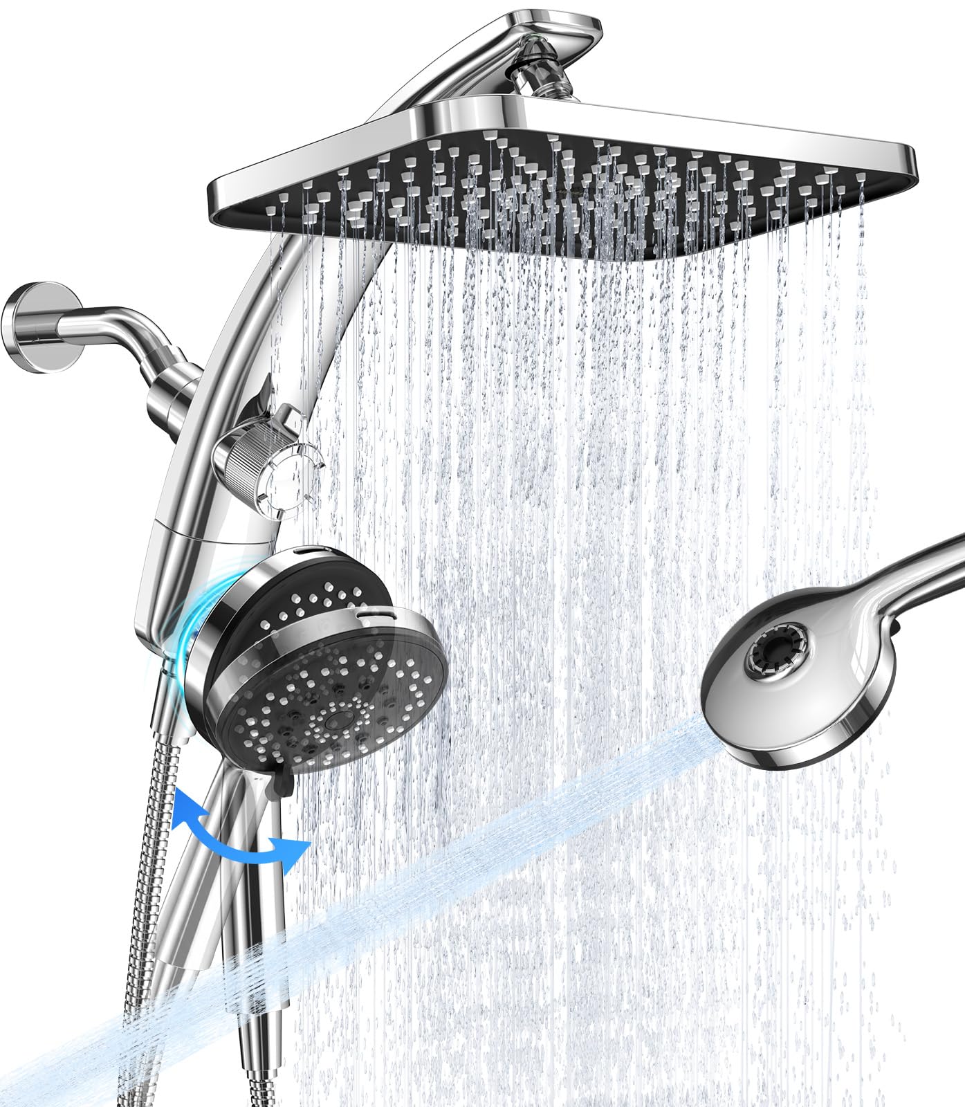 Veken 12" Rain Shower Head with Handheld,High Pressure Power Wash,Magnetic