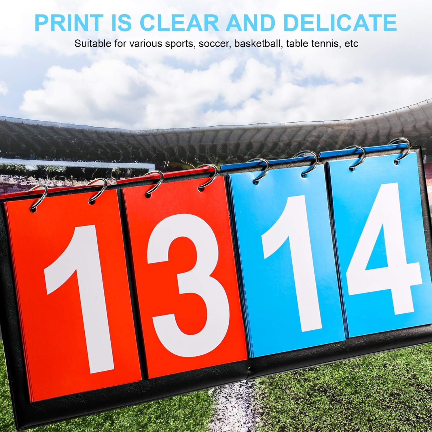 Flip Scoreboard Flipper Score Keeper Multi Sports Score Board Portable Table Top Scoreboard Flipper for Basketball Baseball Volleyball Soccer Outdoor 4-Digit