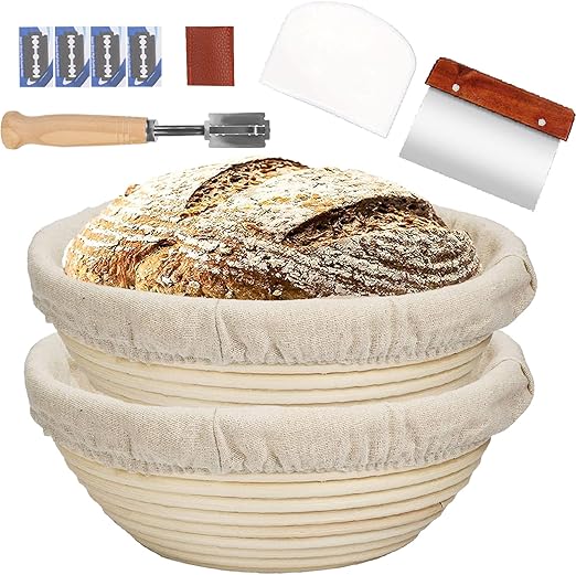 FarielynX 2 Packs 9 Inch Bread Proofing Basket
