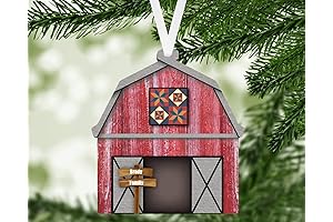 Charming Red Barn Christmas Ornament: Rustic Farmhouse Holiday Cheer