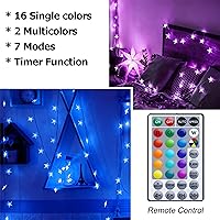 Vista 6 de Solhice Luces de cadena de estrellas que cambian de color de 40 pies para dormitorio, 120 LEDs, luces colgantes de hadas navideñas para interiores