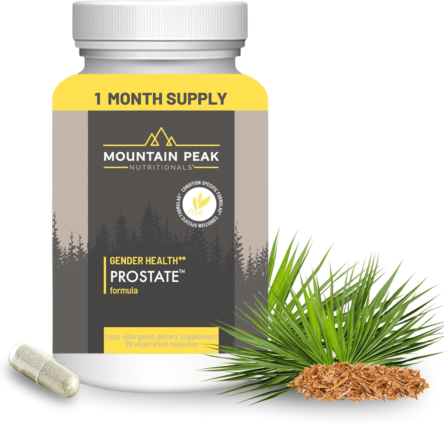 Mountain Peak Nutritionals Prostate Supplement - Supports Bladder Function & Metabolism - Prostate Support Supplement for Men with Saw Palmetto Extract, Pygeum (90 Vegetarian Capsules)