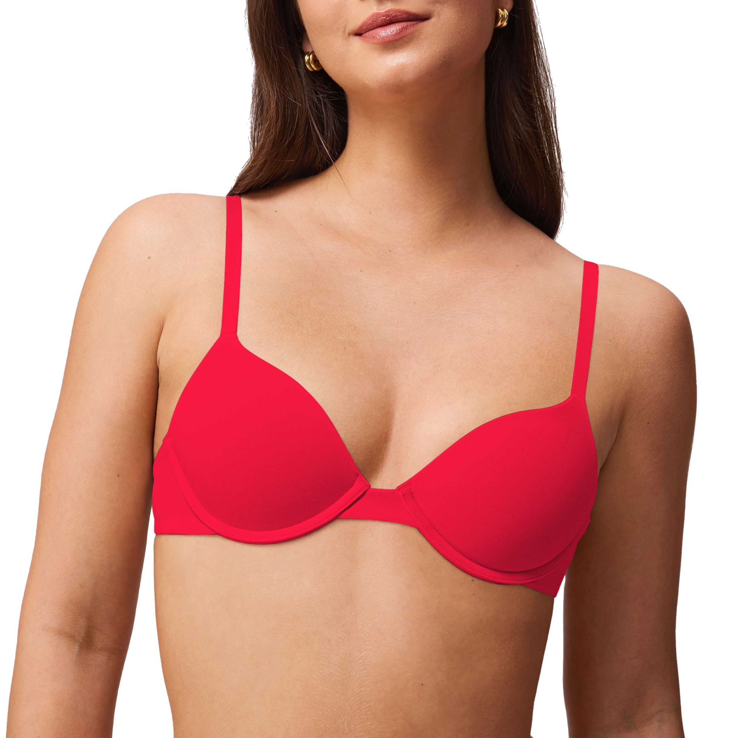 Lift Up Underwire Bras for Women Small Breasted Padded T-Shirt Bras with Support 32AA-38A